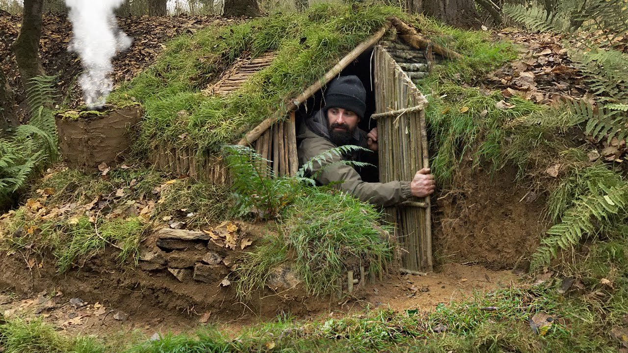 Выживший__часть 1! Cтроительство хижины для выживания!