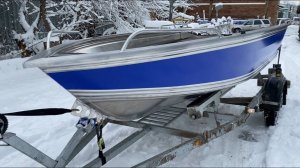 Алюминиевая лодка Girgis 440K. Отгрузка лодки в Москву. Прицеп с роликовой системой.