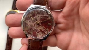 Видеообзор на часы Ракета-Петергоф с каменными циферблатами в самых больших наручных корпусах ПЧЗ