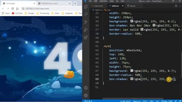How to create a 404 Error page using HTML and CSS 2021. With free source code.