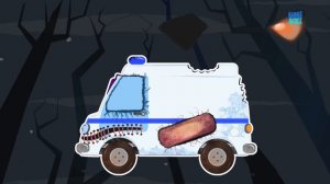 Umi Uzi | car garage | scary water tank & fire truck | Halloween videos for children