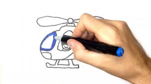 How to draw and color helicopter for preschools and toddlers