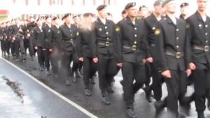 Парад после присяги в 61-м,ОПМП СФ. Спутник 2011г.