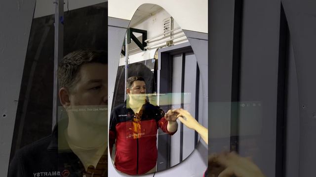 Сенсорное смарт зеркало в форме капли/Умное зеркало с дисплеем необычной формы/Зеркало в виде капли
