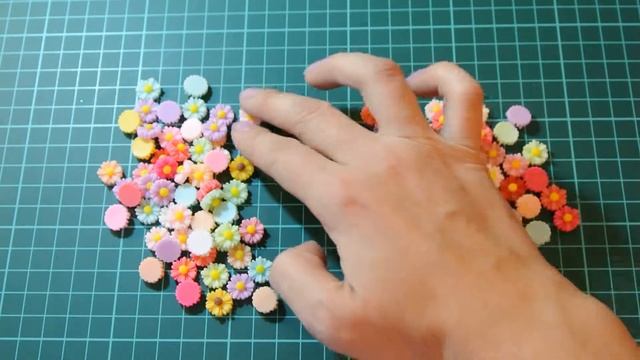 Закрома мастерицы. 55кфл.Смолы цветок 11мм, лот 100шт. Видео обзор покупок с Аliexpress.com