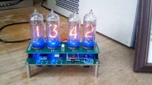 Часы на ГРИ ИН-14 по проекту AlexGyver (без корпуса)