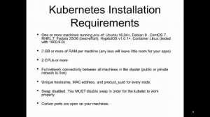 Kubernetes installation requirements