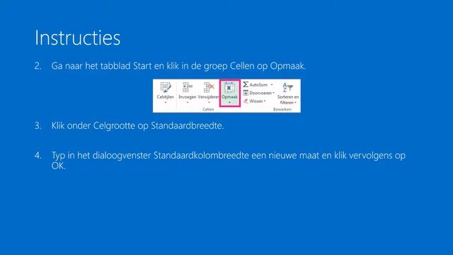 Excel - De kolombreedte of rijhoogte wijzigen смотреть онлайн