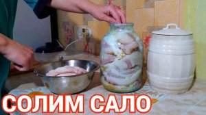 Как засолить сало в банке с чесноком ?