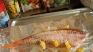 Окунь морской. запекаем в фольге с лимоном и специями