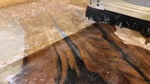 Выравнивание слэба, после проливки эпоксидной смолой. Предчистовпя обработка.