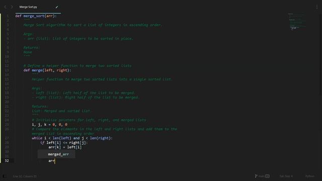 Merge Sort Code in Python | Sorting Algorithms | Python Coding Tutorial | Python Coding Interview