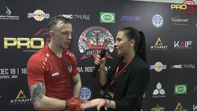Интервью Виталия Миронюка после боя на совместном турнире PROFC и спортивного клуба Велес смотреть онлайн