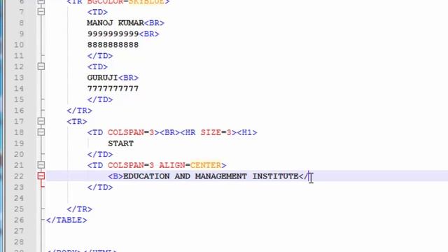 HTML Basics lesson - 10 | Table design tag | table background and table row color in html