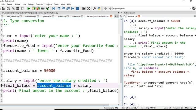 Python 3 Basics # 3.1 | Receiving input in python | Python Type Conversion | Python input function