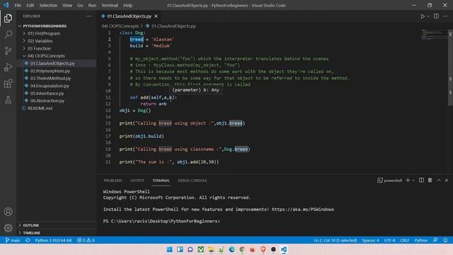 06 | OOPS in Python 1/2 | Class | Objects | Polymorphism | init | Python for Beginners in Hindi