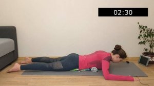 Марафон "5 минут на Пилатес". Разгибание позвоночника лежа на животе.