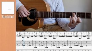 BLACKBIRD - The Beatles | Acoustic Guitar Tab | Lesson | Tutorial