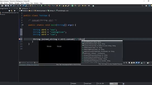 How to join two or more Strings using the Java String concat() method