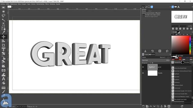 GIMP 2.10 Efectos de texto  ▶▶  8. Letras en 3D con GMIC смотреть онлайн