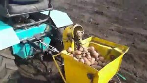 Самодельный минитрактор ,сажаем картошку.