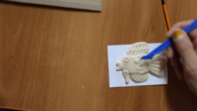 Соленое тесто.  Ребенок ДЦП.  Рыбки.