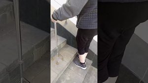13.07.23г. Людмила. Самостоятельный спуск/подъём на лестнице с тростью