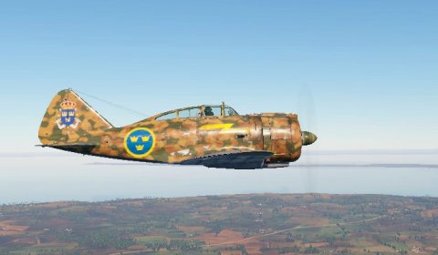 Бой на шведском истребителе J20 в аркадном режиме в War Thunder.