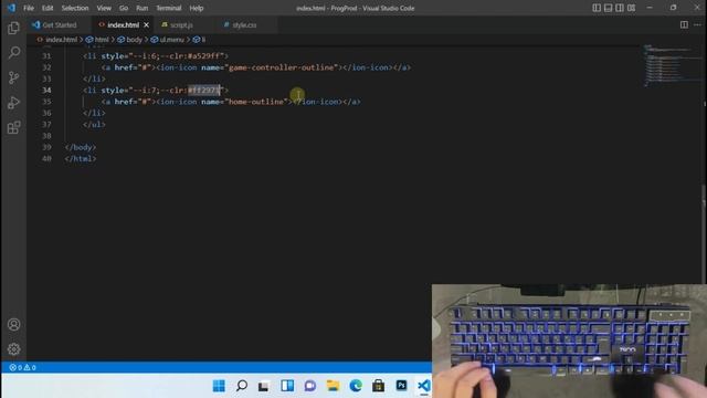 ASMR Programming - Animated Radial Menu using Html CSS Vanilla Javascript - No Talking