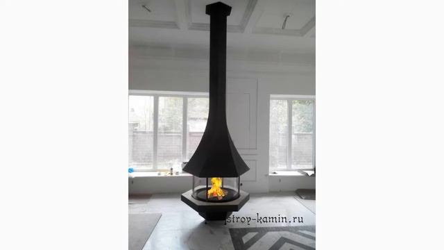 Центральный камин для дома - островной камин в интерьере