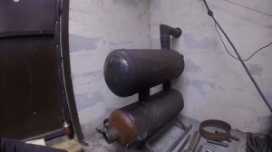 Печь из газовых баллонов теперь и в моем гараже. furnace of gas cylinders