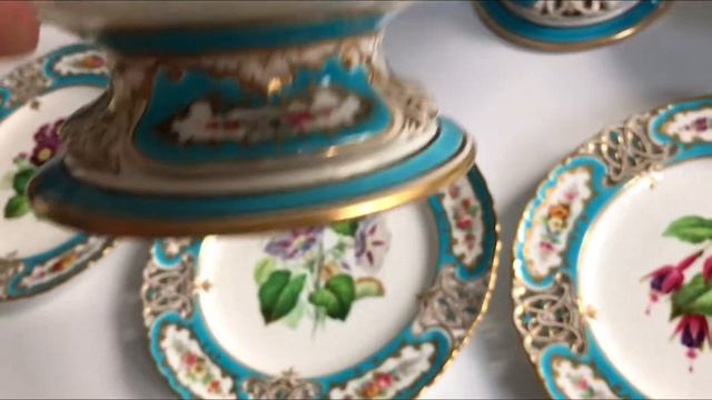 Лучший английский фарфор 19го века! Десертный сервиз Minton, 1850-60e гг