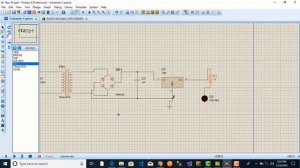 how to convert 220 AC volts into 5 volts DC using Proteus