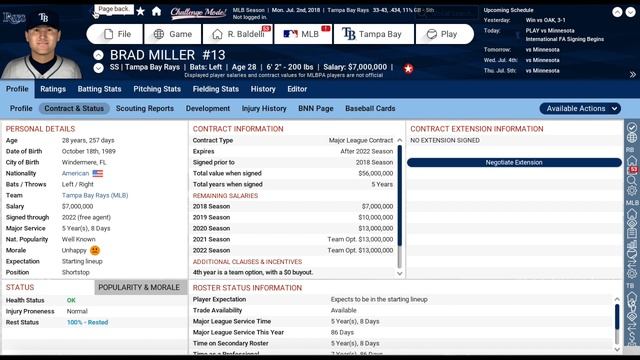 Out of the Park Baseball (OOTP) 18: Tampa Bay Rays Let's Play - 2018 Midseason Part 1 [EP6] смотреть онлайн