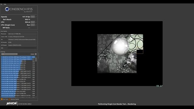 Intel Core i7 7700K & PNY Nvidia Quadro P2000 Cinebench R15 test смотреть онлайн