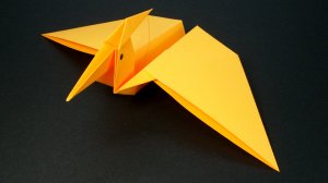Как сделать Птеродактиля из бумаги без клея | Оригами Птеродактиль своими руками для детей