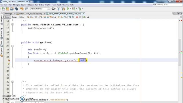 Java Tutorial - How To Get The Sum Of JTable Column Values Using Java [ With Source Code ]
