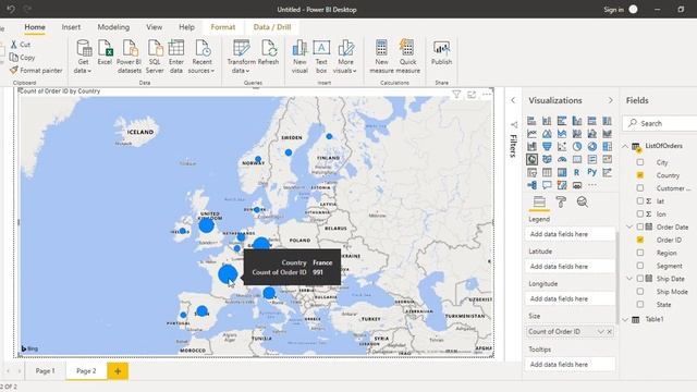 Power BI Tutorial for Beginners 6 - How to Create and Use Maps in Power BI