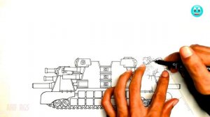 How To Draw Cartoon Tank KV-44M Last Upgrade | HomeAnimations - Cartoons About Tanks