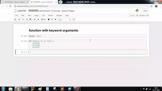 Python 023: function with keyword arguments