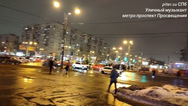 Уличный музыкант у метро Проспект Просвещения Санкт-Петербург piter.su