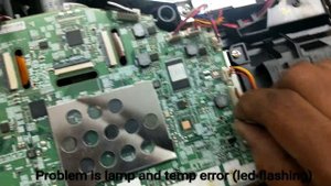 Epson EB-X31 Projector Problem is lamp and temp error (led flashing)no display, repairing projector