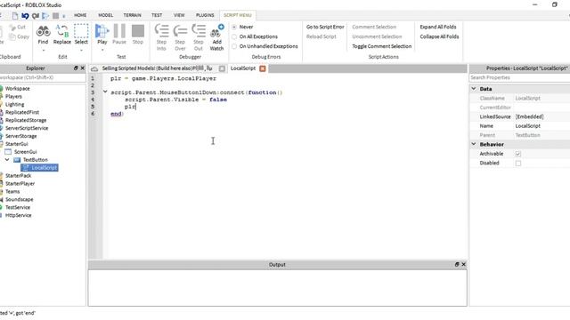 ROBLOX Scripting | Making Start Gui | When clicked gui then player is able to move. смотреть онлайн