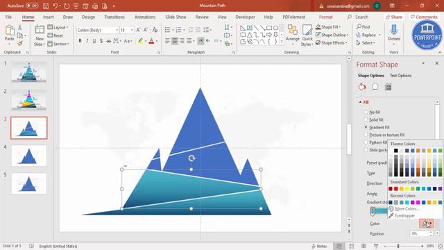 4 Steps Mountain Concept PowerPoint Template | Business Challenges | Goals & Target | Free Download