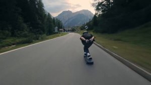 Альпы, С горы на скейтборде!