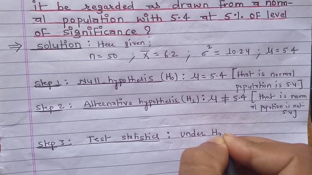 Hypothesis Testing Problems - Z Test & T Statistics - One & Two Tailed Tests 2 || problem 1