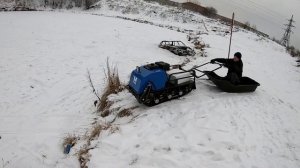 Сани для мотобуксировщика "ВАНЁК Рыбачок с аммортизатором"
