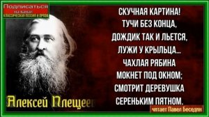 Скучная картина , Алексей Плещеев ,Русская Поэзия ,  читает Павел Беседин