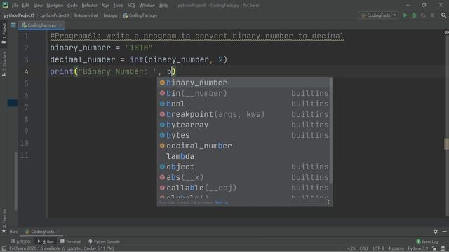 Binary To Decimal | Program 61 | Solutions For Python 100 Exercises | CodingFacts