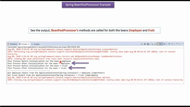 Understanding Spring Bean Life Cycle with BeanPostProcessor | Spring Tutorial